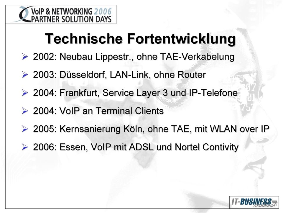Frankfurt, Service Layer 3 und IP-Telefone 2004: VoIP an Terminal Clients
