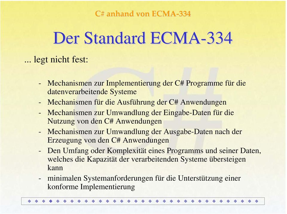 C# Anwendungen - Mechanismen zur Umwandlung der Eingabe-Daten für die Nutzung von den C# Anwendungen - Mechanismen zur Umwandlung der