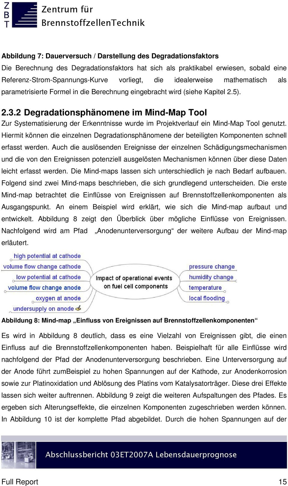 2 Degradationsphänomene im Mind-Map Tool Zur Systematisierung der Erkenntnisse wurde im Projektverlauf ein Mind-Map Tool genutzt.