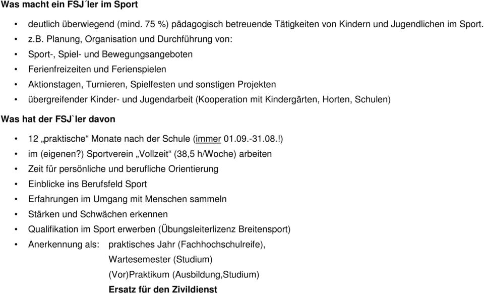 treuende Tätigkeiten von Kindern und Jugendlichen im Sport. z.b.