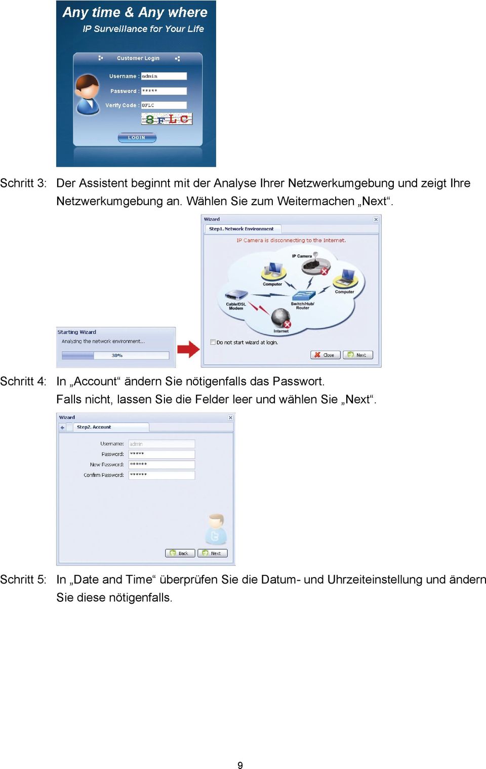 Schritt 4: In Account ändern Sie nötigenfalls das Passwort.