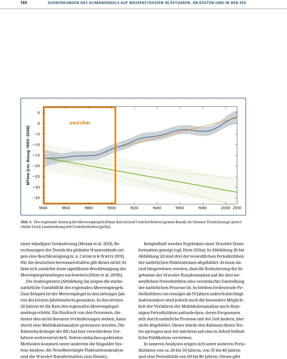 einer ständigen Veränderung (Moser et al. 211). Berechnungen des Trends der globalen Wasserstände zeigen eine Beschleunigung (u. a. Church & White 211).