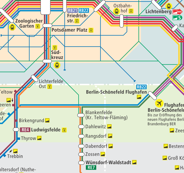 Korridor Berlin Blankenfelde Rangsdorf Aktuelles Bedienkonzept S2 Bernau Blankenfelde mit Halt in Mahlow und Blankenfelde (20min- Takt) RE5 Rostock/Stralsund Elsterwerda mit