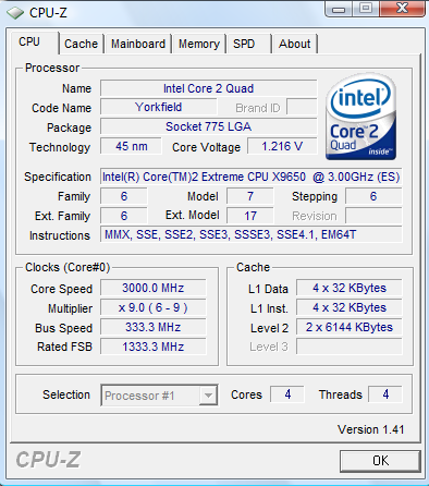 B.3.9 Eckdaten einer aktuellen Intel 7650 CPU (2008/Q1) Das Programm CPU-Z