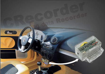 Daten aufzeichnen Stecken Sie den CRecorder in die 16-polige Diagnosebuchse des Fahrzeugs. Schalten Sie innerhalb von einer Minute danach die Zündung ein.