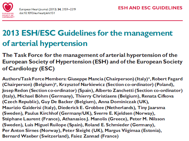 ESC Guidelines 2013 European