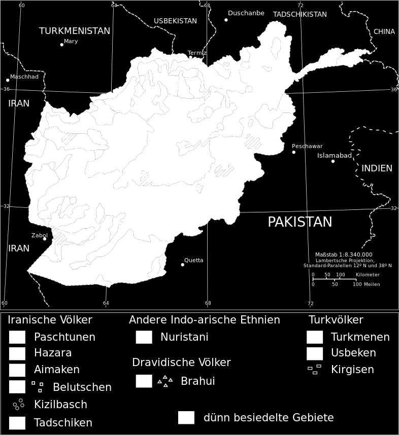 Ethnien Die Bevölkerung des Landes fühlt sich einer Vielzahl ethnischer Gruppen und Stämme zugehörig, wobei sich aus historischen Gründen die Paschtunen häufig als staatstragendes Volk ansehen.