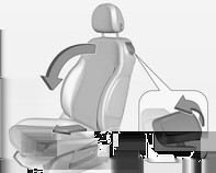 Rückenlehnenneigung Sitzhöhe Sitze, Rückhaltesysteme 37 Sitzlehne vorklappen Zur Neigungseinstellung Handrad drehen. Beim Verstellen Rückenlehne entlasten.