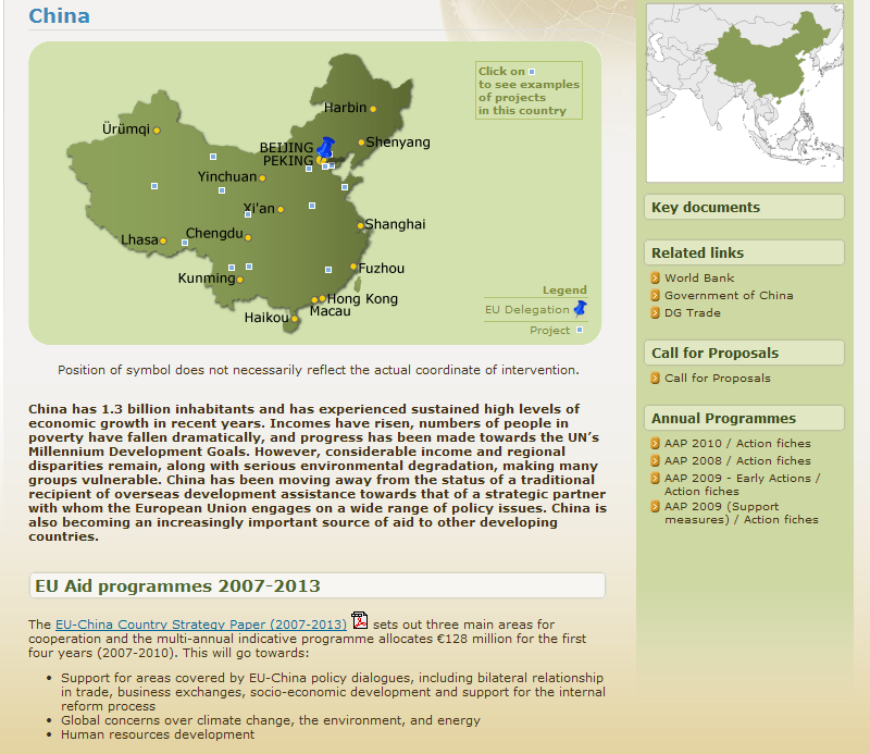 Sonderthema im Bereich der bilateralen Zusammenarbeit: EU-China-Projekt zum Gesundheitsschutz von Mitarbeitern in gefährlichen Sektoren Call 2011, derzeit Auswertung der Angebote vierjährige