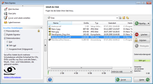 Daten-Disk 3. Wenn Sie Dateien über den Browser hinzufügen wollen: 1. Klicken Sie auf die Schaltfläche Hinzufügen > Dateien. Das Fenster Dateien und Ordner hinzufügen wird geöffnet. 4.