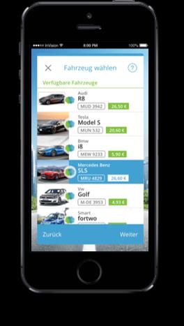 Schritt 1: Kinderleicht, blitzschnell, überall Die perfekte App für Fahrzeug-Buchungen