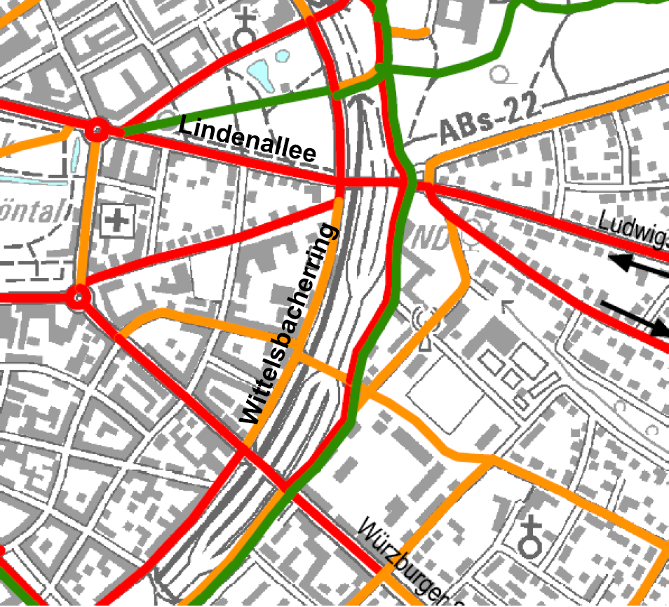 Radverkehrskonzept für die Stadt Aschaffenburg 2 von 10 1. Aufnahme des Wittelsbacher Ringes als Hauptverbindung 2.