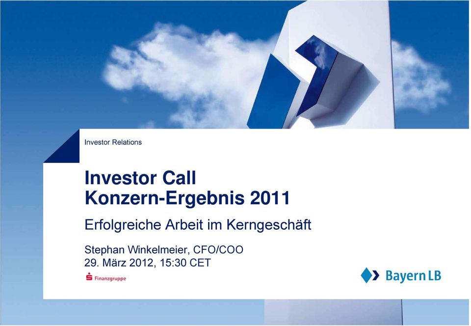 Kerngeschäft Stephan Winkelmeier, CFO/COO 29.