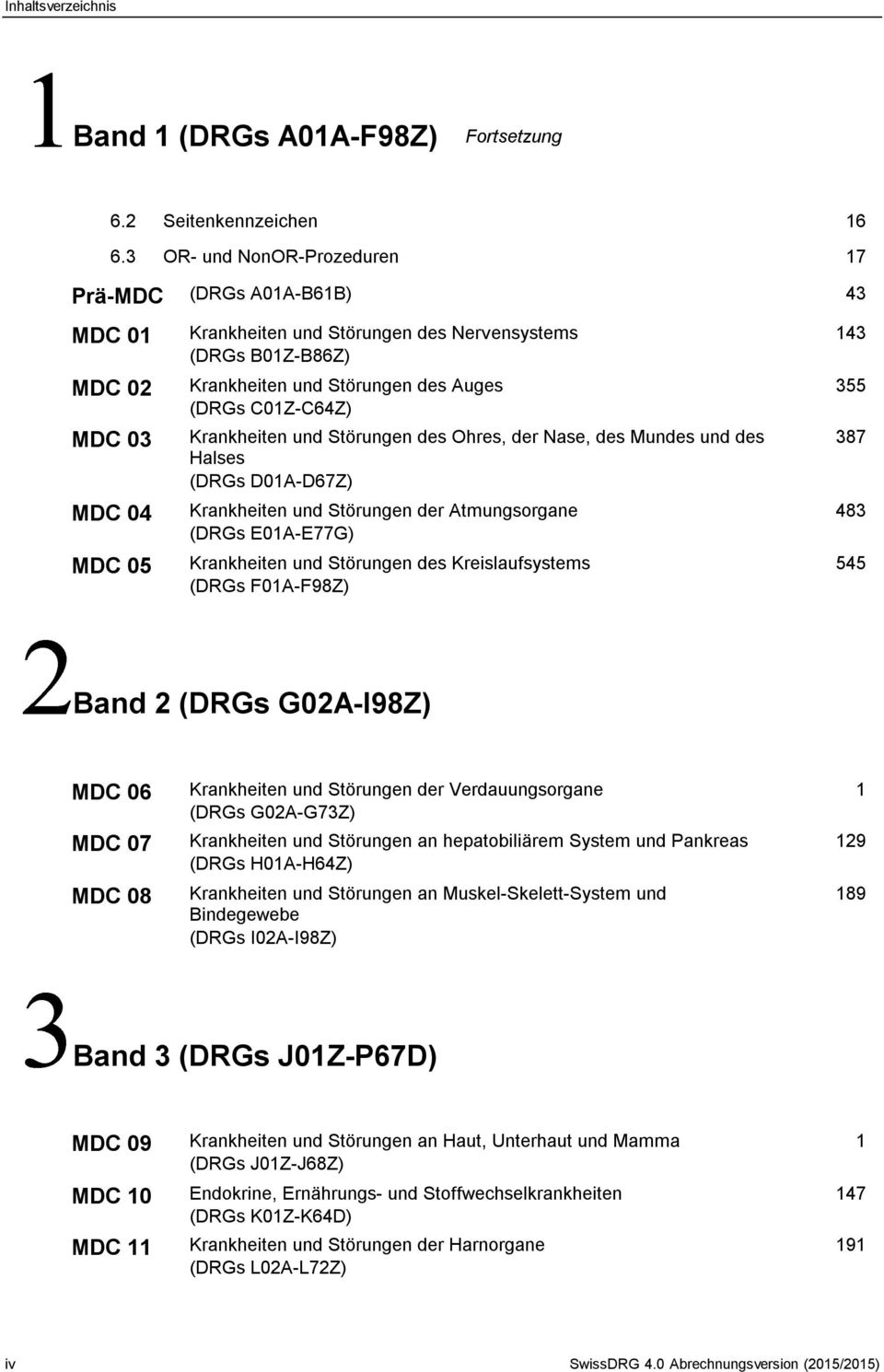 03 Krankheiten und Störungen des Ohres, der Nase, des Mundes und des Halses (DRGs D01A-D67Z) 387 MDC 04 Krankheiten und Störungen der Atmungsorgane (DRGs E01A-E77G) 483 MDC 05 Krankheiten und