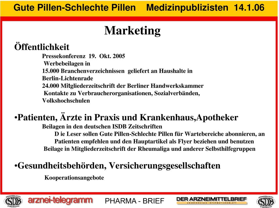 Krankenhaus,Apotheker Beilagen in den deutschen ISDB Zeitschriften D ie Leser sollen Gute Pillen-Schlechte Pillen für Wartebereiche abonnieren, an Patienten empfehlen