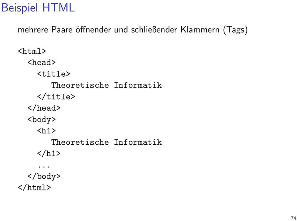 <title> Theoretische Informatik </title> </head>