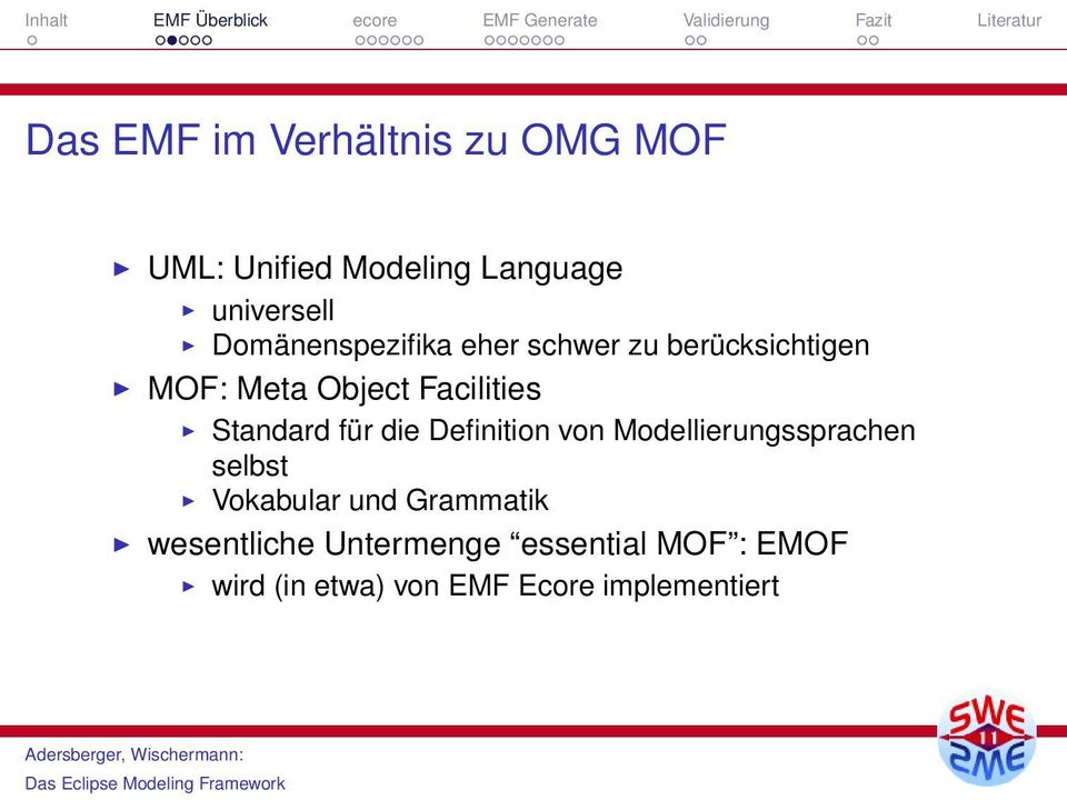 Standard für die Definition von Modellierungssprachen selbst Vokabular und