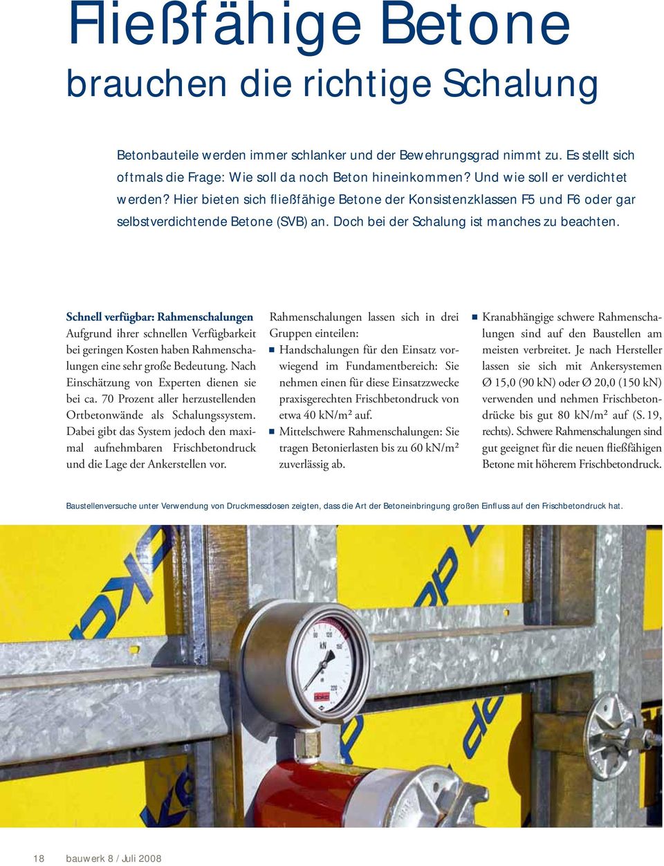 Schnell verfügbar: Rahmenschalungen Aufgrund ihrer schnellen Verfügbarkeit bei geringen Kosten haben Rahmenschalun gen eine sehr große Bedeutung. Nach Einschätzung von Experten dienen sie bei ca.