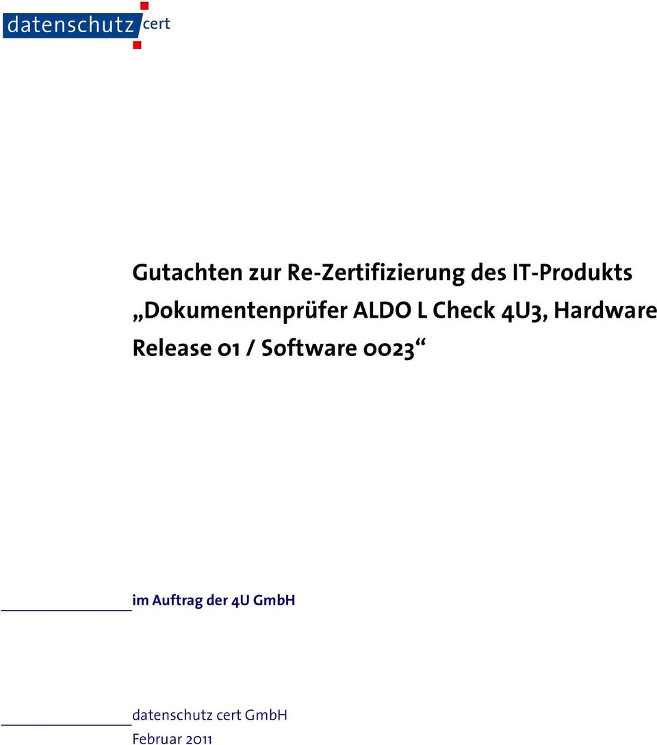 4U3, Hardware Release 01 / Software 0023 im
