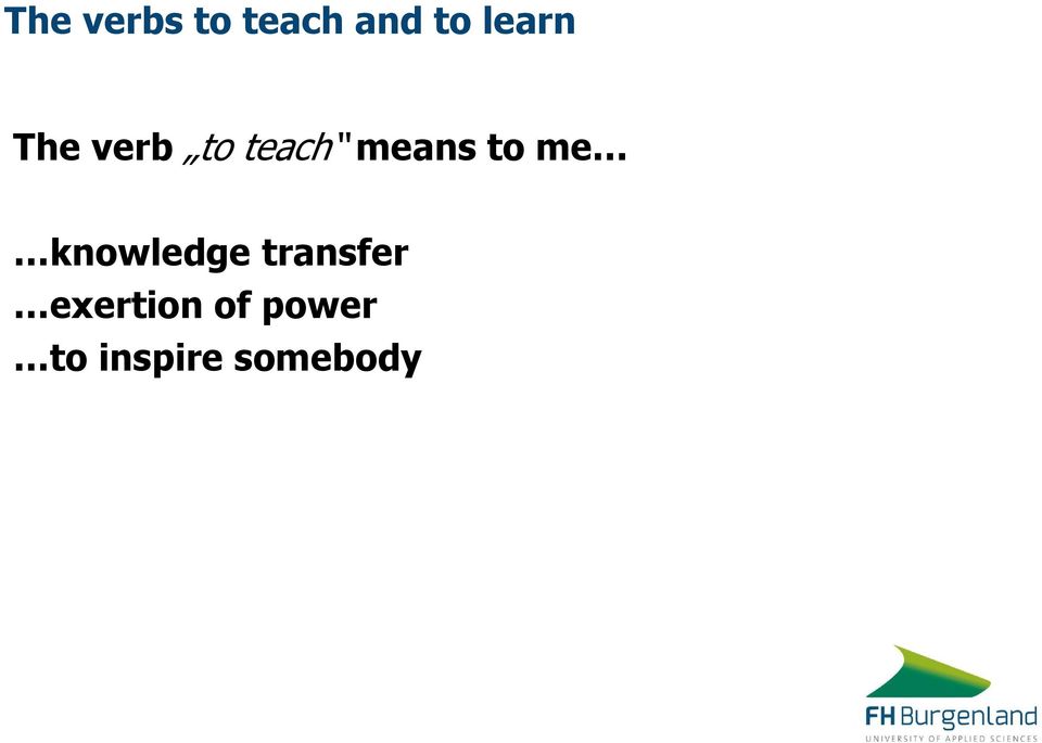 to me knowledge transfer
