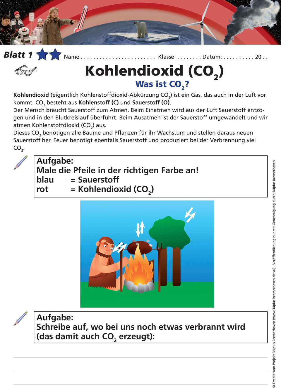 Beim Ausatmen ist der Sauerstoff umgewandelt und wir atmen Kohlenstoffdioxid (CO 2 ) aus. Dieses CO 2 benötigen alle Bäume und Pflanzen für ihr Wachstum und stellen daraus neuen Sauerstoff her.