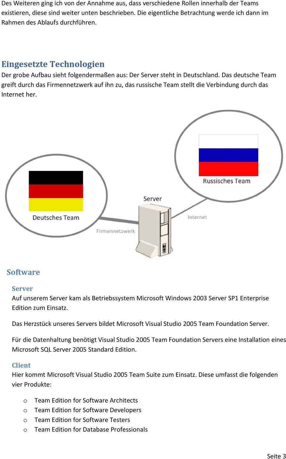Das deutsche Team greift durch das Firmennetzwerk auf ihn zu, das russische Team stelltt die Verbindung durch das Internet her.