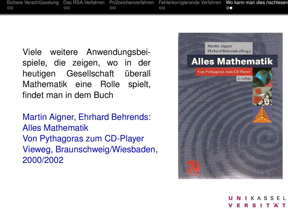 findet man in dem Buch Martin Aigner, Ehrhard Behrends: Alles