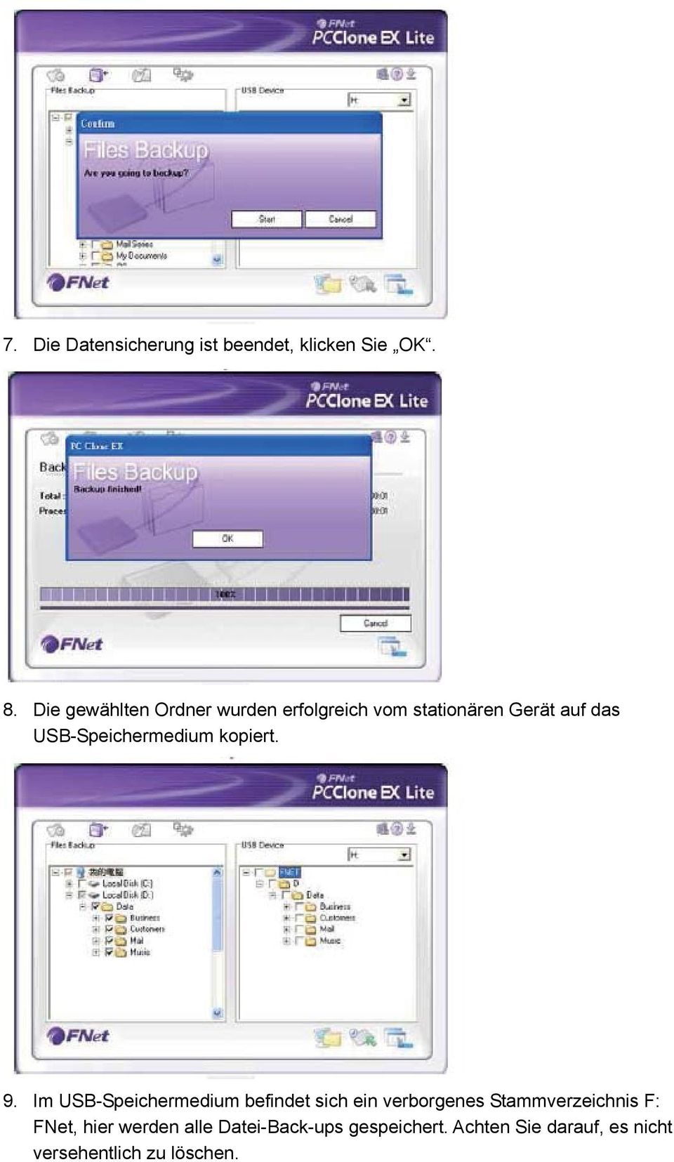 USB-Speichermedium kopiert. 9.