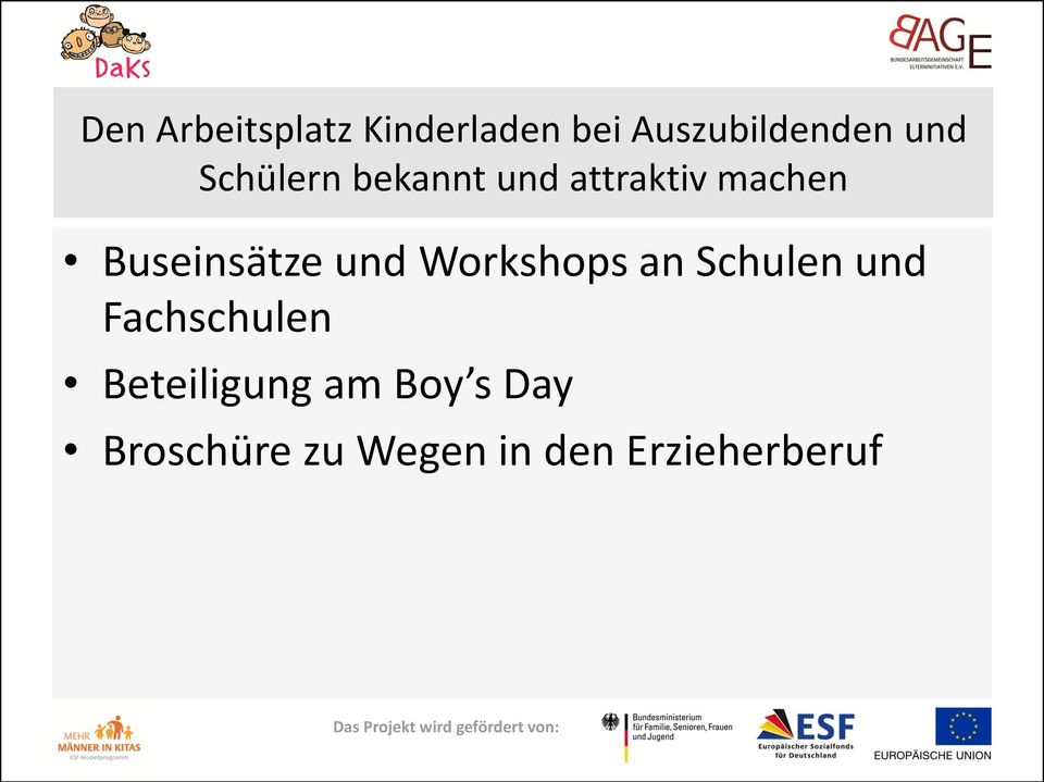 und Workshops an Schulen und Fachschulen