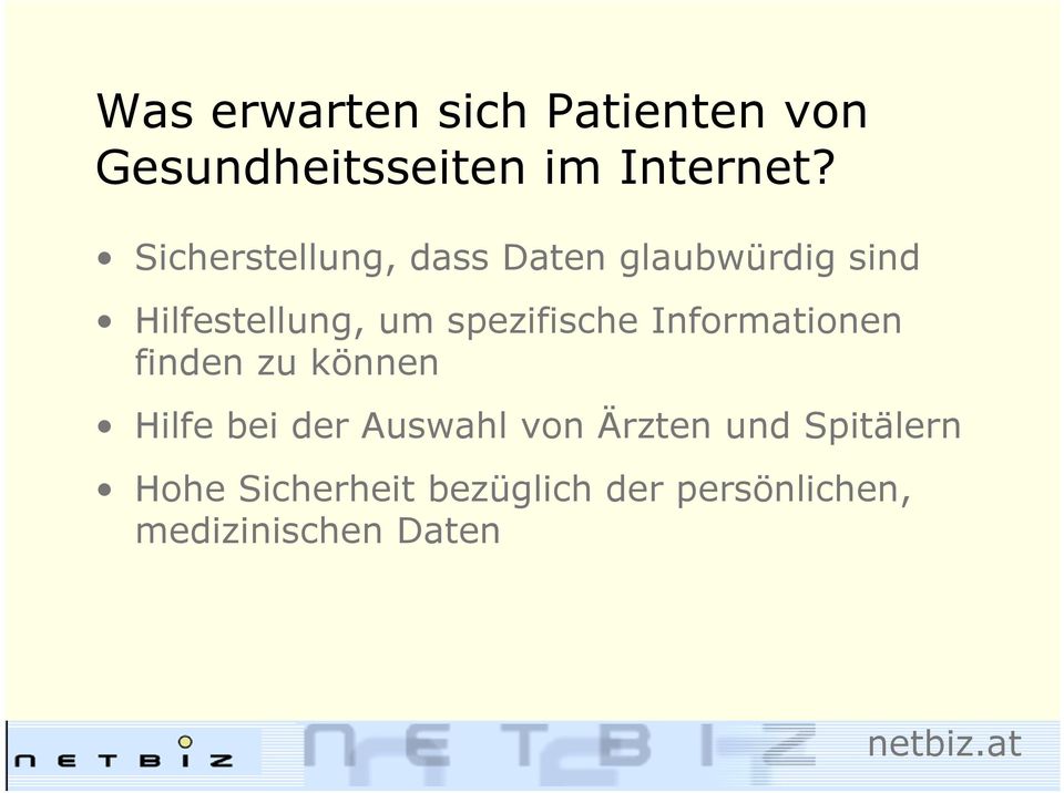 spezifische Informationen finden zu können Hilfe bei der Auswahl von