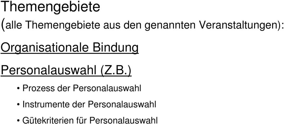 Personalauswahl (Z.B.