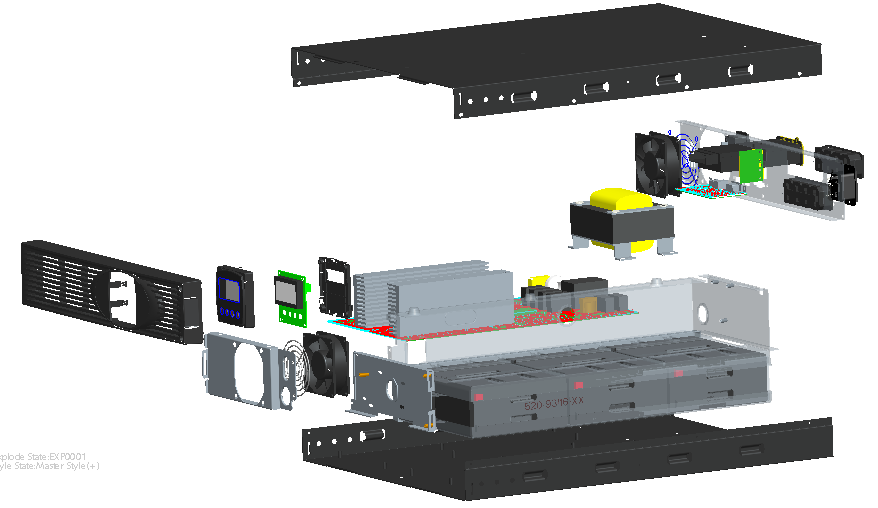 1000-3000 Mechanischer Aufbau Deckel oben Rückseite - 230V Buchsen - USB und RS-232 - Datenleitungsschutz - MiniSlot (opt.