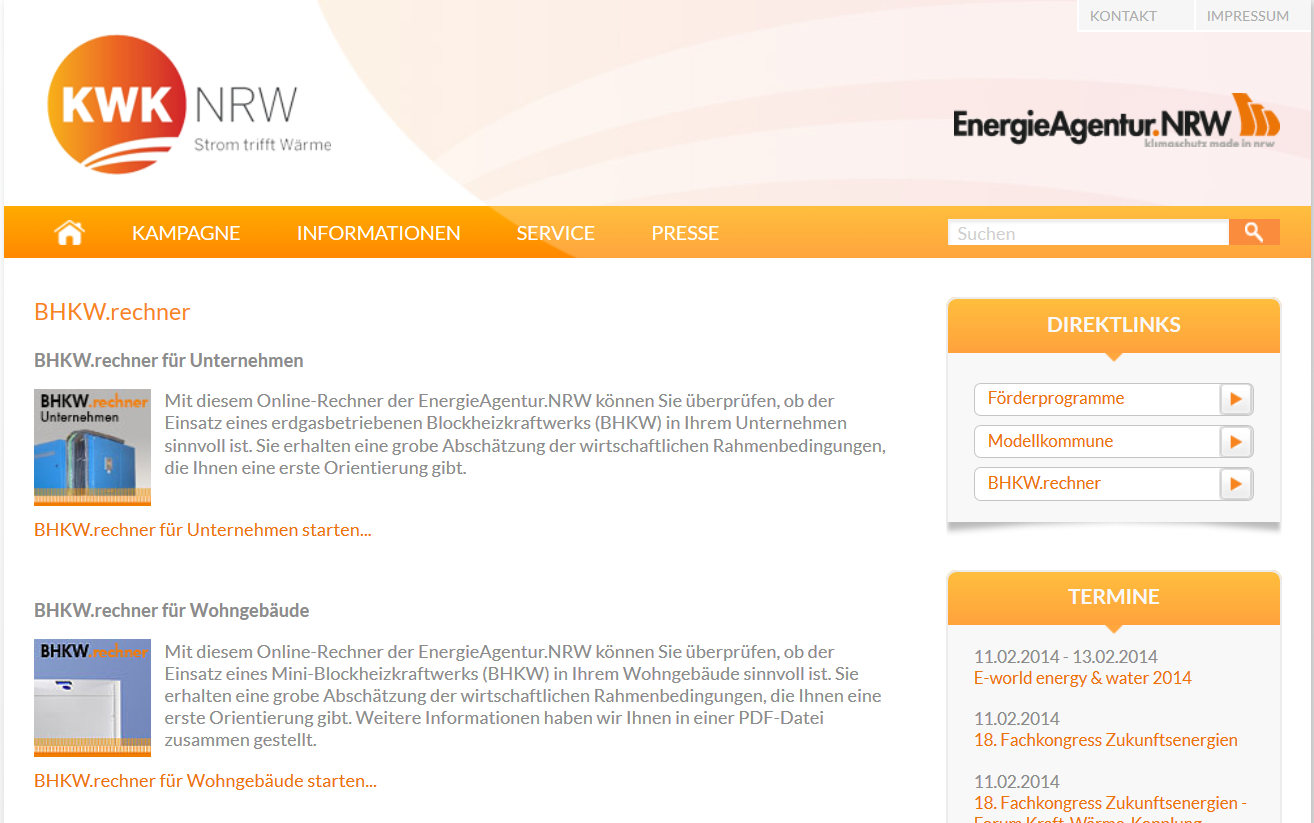 Informationen KWK-Potentiale der und EnergieAgentur.