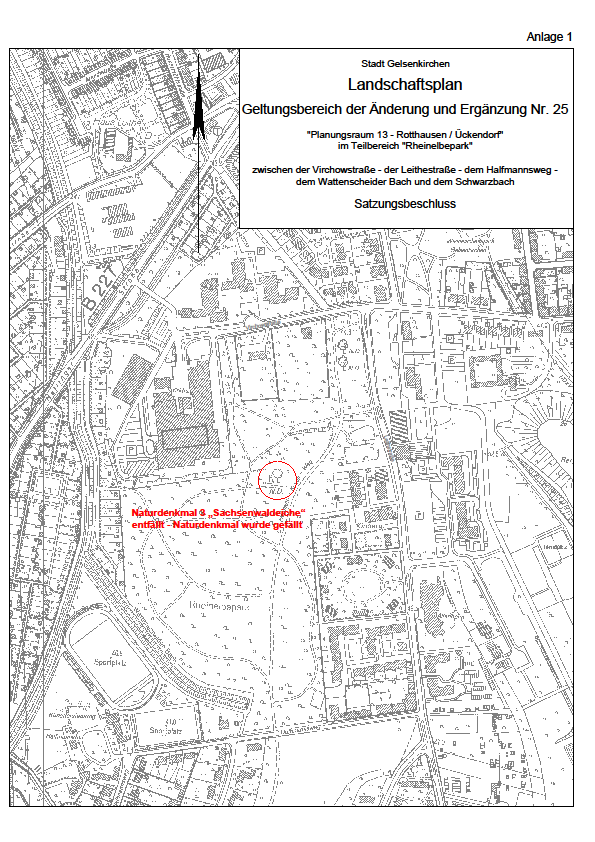 Neubekanntmachung des Landschaftsplanes der Stadt Gelsenkirchen vom 12.10.2000 in der Fassung, die er durch die Änderungen und Ergänzungen Nrn. 1 bis 7, 8.