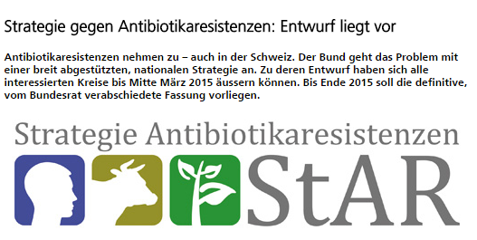 Qualitätsthemen der Spitalhygiene: «Rund um Antibiotika» Mitte März 2015: Nationaler Strategieentwurf