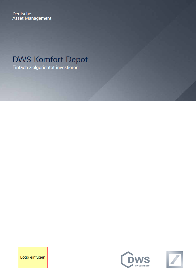 DWS Komfort Depot Antrag Antrag ist nur als PDF erhältlich (kein Druckstück) Antrag wird immer mit Online-Depot eröffnet (Kundeneinsicht) Neue Pflichtfelder in einem