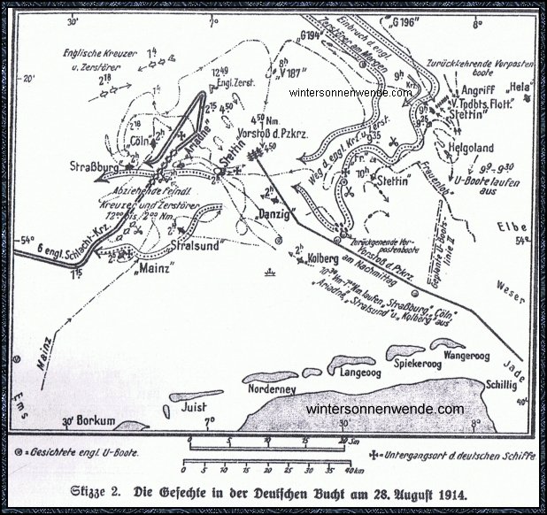 Streitkräften geführt. Dagegen wurde die Deutsche Bucht immer auffallender durch englische UBoote blockiert.