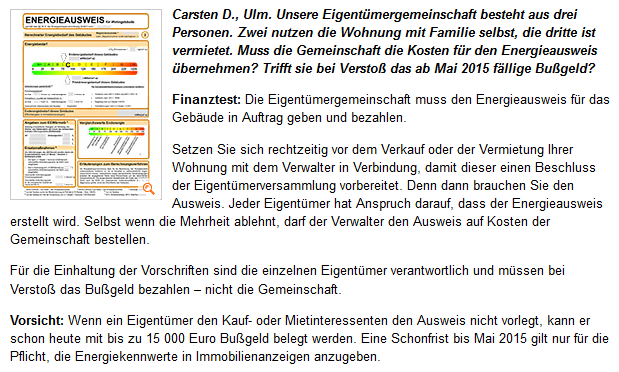 EnEV 2014 Energieausweise