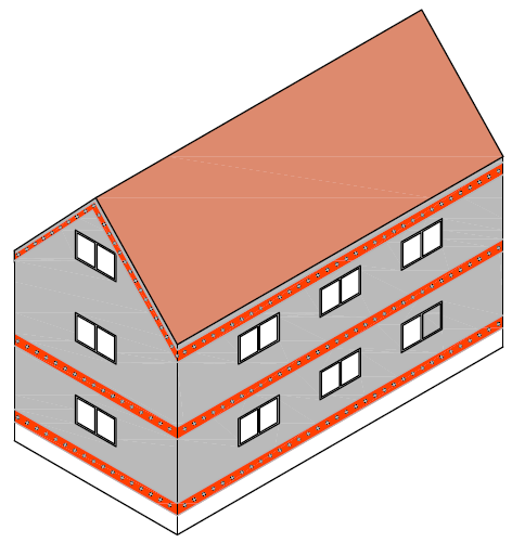 Ausführung an Gebäuden geringer Höhe mit Anforderung schwerentflammbar (Sonderbau oder privatrechtlich) Schwerentflammbare