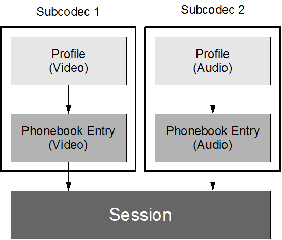 Abbildung 9: Verwendung der Subcodecs Abbildung 9 zeigt den Setup für eine Session.