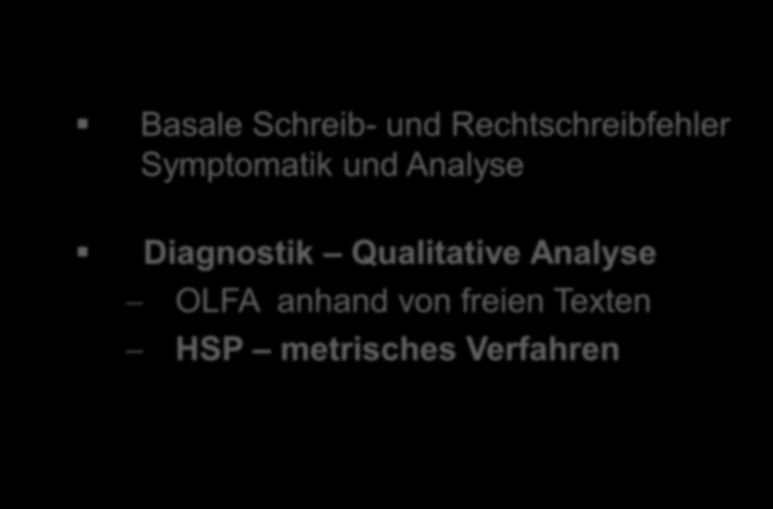 Förderdiagnostik Basale Schreib- und Rechtschreibfehler Symptomatik und Analyse