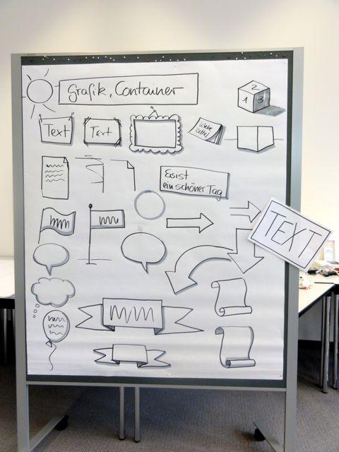Grafik-Container Vorgezeichnete Text-Kontainer werden von jedem Teilnehmer
