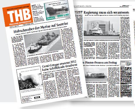 Print-Ausgabe Deutsche Schiffahrts-Zeitung Täglicher Hafenbericht Seit 1948 ist der THB das Leitmedium der Maritimen Wirtschaft.