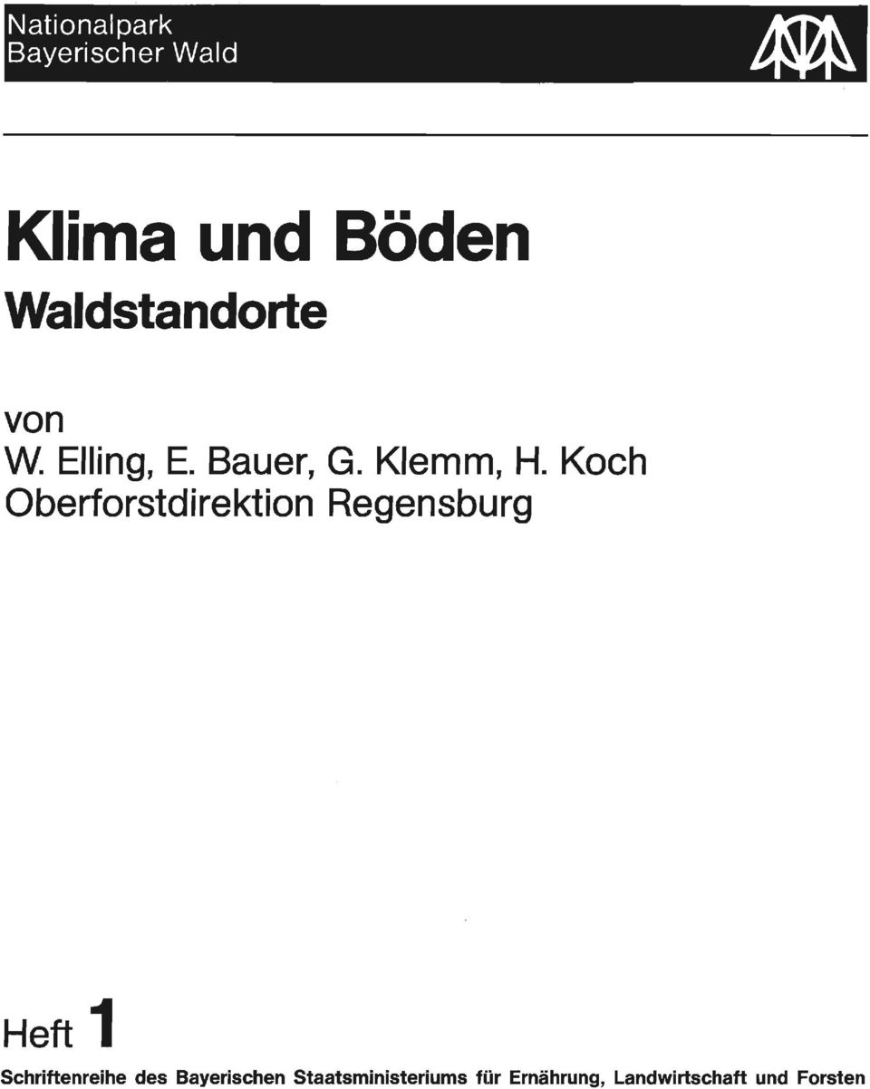 Koch Oberforstdirektion Regensburg Heft 1 Schriftenreihe