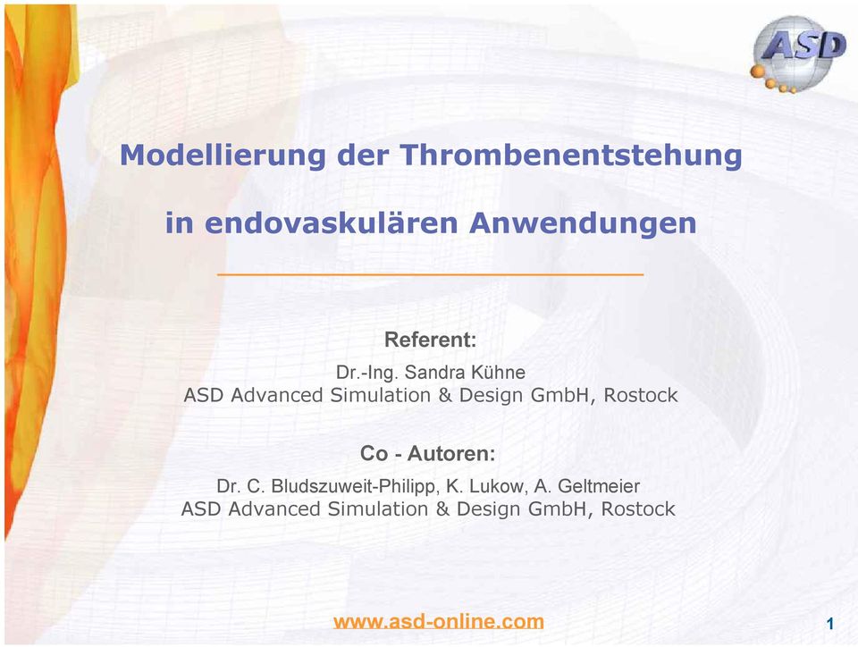 Sandra Kühne ASD Advanced Simulation & Design GmbH, Rostock Co -