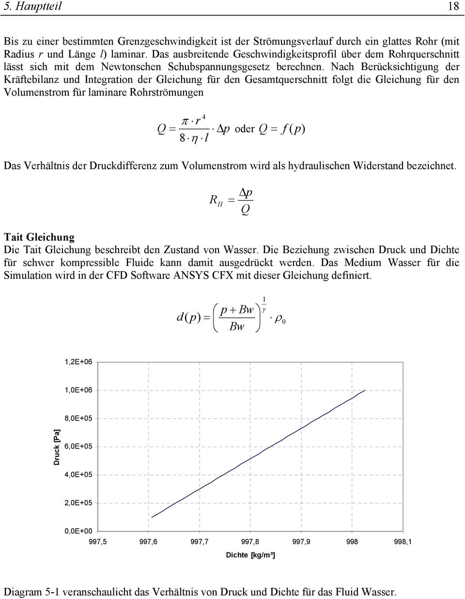 Nach Beücksichtigung de Käftebilanz und Integation de Gleichung fü den Gesamtqueschnitt folgt die Gleichung fü den Volumenstom fü laminae Rohstömungen 4 π Q = p 8 η l ode Q = f ( p) Das Vehältnis de