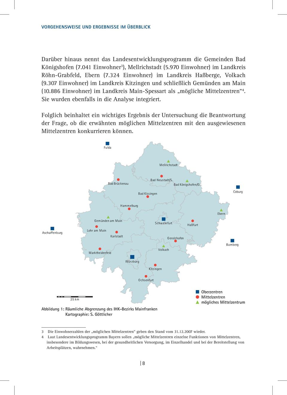 886 Einwohner) im Landkreis Main-Spessart als mögliche Mittelzentren 4. Sie wurden ebenfalls in die Analyse integriert.