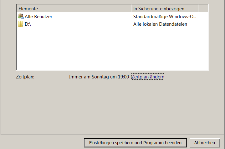 Die Option Sicherung auf Basis eines Zeitplans ausführen (empfohlen) anhaken. Und mit OK die Häufigkeit und Zeitpunkt der Sicherung bestätigen. 2.