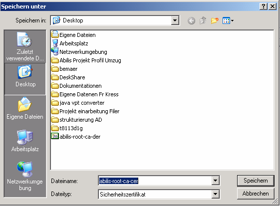 3. Installationsanleitung für Internet Explorer unter Microsoft Windows XP Wählen Sie die