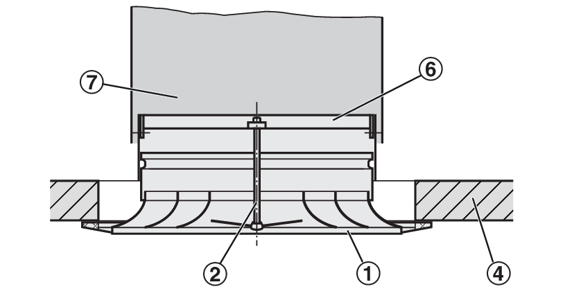 Montage Einbauarten Einbau ohne Anschlusskasten Abb. 3: Deckenbündiger Einbau mit quadratischem Anschlusskasten Abb. 6: Deckenbündiger Einbau mit Standardtraverse G, mit Deckenplatte verschraubt Abb.
